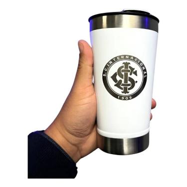 Imagem de Copo Térmico 500 Ml Cerveja Com Tampa Aço Inox Internac Bran