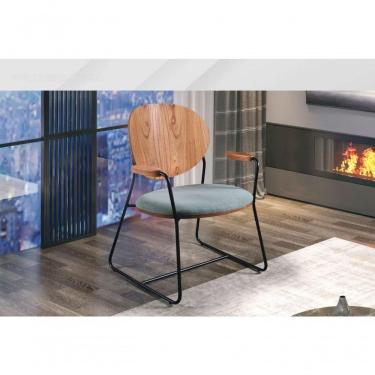 Imagem de Poltrona Sala Decorativa área Externa Aço Madeira - Oliva - Solare Móveis