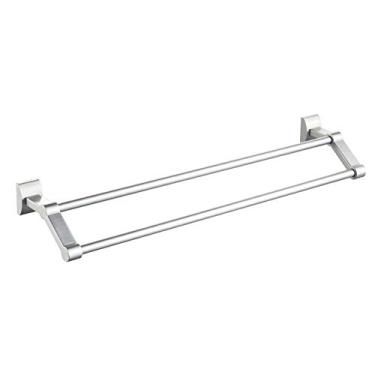Imagem de Bar- Suporte de toalha de ferragem de haste dupla acessórios de banheiro espaço alumínio haste de toalha antiferrugem montada na parede (cor: Tamanho A: 60 * 13,6 cm) (A 60 * 13,6 cm)