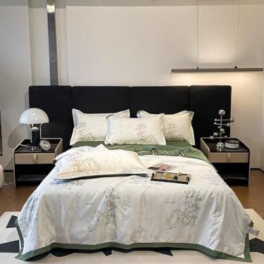 Imagem de Cobertor de luxo de verão, mantas de cama de verão, edredom leve, edredom de algodão, colcha de verão, colcha fina gelada, estampa floral, para todas as estações, 020,200 × 230 cm