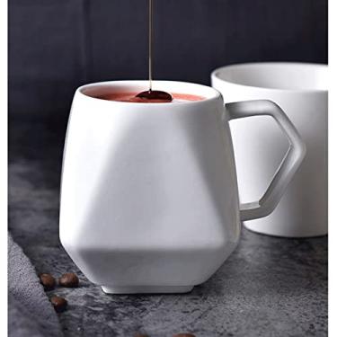 Imagem de Caneca, 1 peça, caneca de café criativa, caneca de cerâmica branca pura, caneca de chá, leite, latte, café, copo de bebida, design irregular, caneca de porcelana, xícara de café, xícara de café