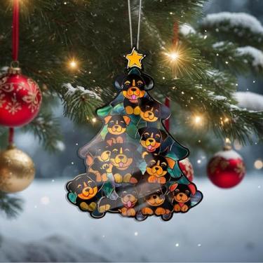 Imagem de Enfeites de Natal, árvore de cristal, enfeites de árvore de Natal feitos à mão, decoração de carro e casa - presentes de Natal, decoração de artesanato em acrílico, ideias de troca de presentes para