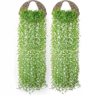 Imagem de KIT 12 Ramagens de Folhas Artificiais 110cm – Decoração Verde, Plantas Pendentes e Arranjos Realistas(12 pcs)