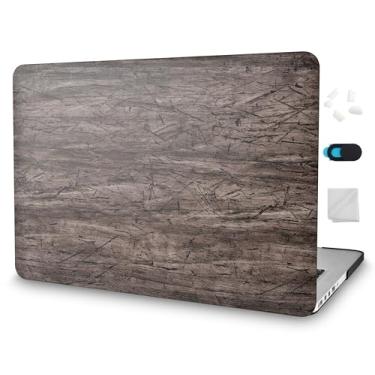 Imagem de KECC Capa compatível com MacBook Pro 16 polegadas capa 2024-2021 versão M3/M2/M1 A2991 A2780 Pro/Max A2485 com capa rígida de plástico protetor Touch ID (couro de madeira marrom)