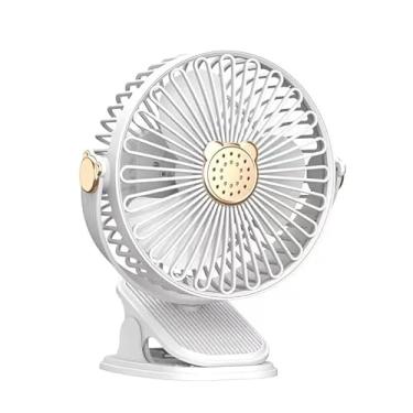 Imagem de Ventilador Clip Portátil 5 Velocidades Luminária LED(Branco)
