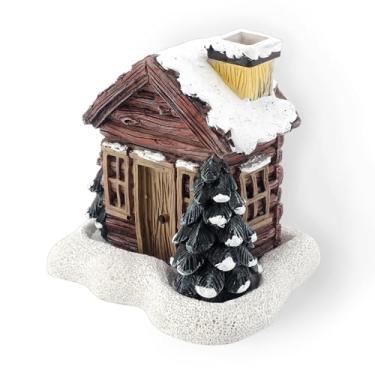 Imagem de Adorável queimador de incenso, mini chaminé de inverno com neve, apanhador de cinzas para decoração de casa, decoração de aromaterapia, espaço de meditação e ioga, presente de aromaterapia zen
