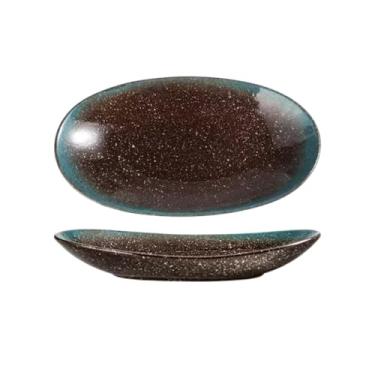 Imagem de Pratos de jantar de cerâmica, pratos de jantar de porcelana, bandejas de sobremesa, pratos de cerâmica de formato irregular para entradas, bifes, pão, risoto, saladas, macarrão, micro-ondas e