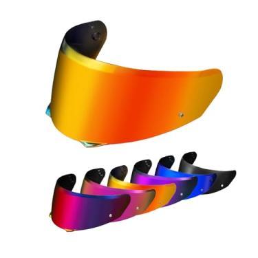 Imagem de PSLER i90 Visor - i90 Helmet Tinted Visor HJ-33 Face Shield Motorcycle Helmet Visor for i90 HJ-33,Deep Gold Red