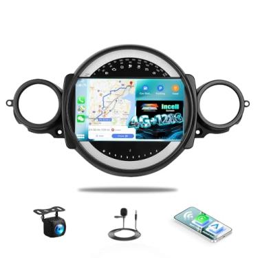 Imagem de Rádio automotivo 4G + 128G para BMW Mini Clubman/Mini Cooper 2007-2013 Android estéreo de substituição com unidade de cabeça de tela sensível ao toque CarPlay Android Auto de 23 cm com microfone de
