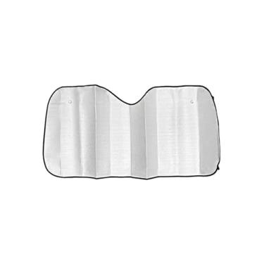 Imagem de Protetor Solar Para-Brisa Automotivo, Metalizado, Anti-UV, Dobrável, 129x60cm, com Ventosas, Polietileno