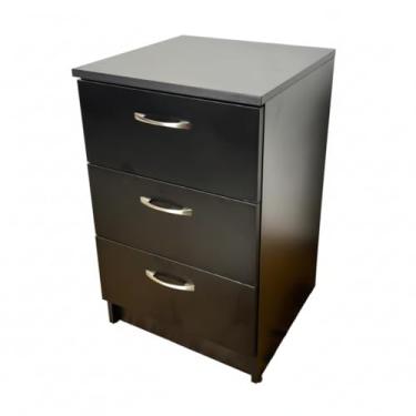 Imagem de Gaveteiro 3 Gavetas MDF Com 1 Compartimento Secreto, Gaveta Secreta, Preto, com Fechadura oculta