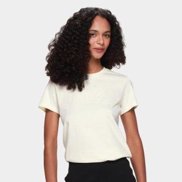 Imagem de Camiseta Fila Basic Outline Feminina, Bege claro, M