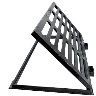 Imagem de DuuMuut Grelha De Drenagem E Estrutura Ferro Fundido, Tampa Externa 24X16 Com Base, Esgoto Classe B, Canal Durável Resistente, Retangular Preta Para Entrada Automóveis, Concreto, Quintal