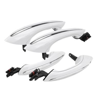 Imagem de Conjunto de 4 maçanetas externas brancas Comfort Access para portas, compatíveis com BMW Série 5, 6 e 7 (F07, F10, F11, F06, F12, F13, F01, F02) - Código: 51217231931