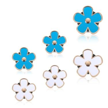 Imagem de 6 peças de clipes de ventilação de carro de flores, roxos e brancos clipes de ventilação para purificadores de ar de carro requintados, acessórios de decoração de carros fofos para mulheres, decoração