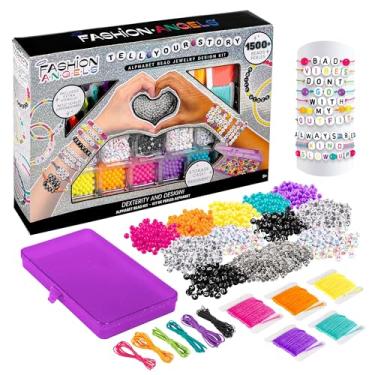 Imagem de Fashion Angels DIY Alphabet Bead Bracelet Making Kit with Case (12381), 1500+ Colorful Charms and Beads, Screen-Free/Arts and Craft/ Jewelry Making, Recommended for Ages 8 and Up