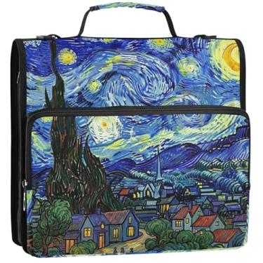 Imagem de Pasta organizadora de fichários escolares com alça de ombro com alça de ombro e alça de 3 anéis com alça de 34,5 x 31,5 x 8,9 cm