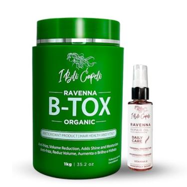 Imagem de I Belli Capelli Ravenna Kit de Alisamento Capilar – B-tox Orgânico & Óleo Repair – Antifrizz, Hidratação Intensa, Brilho – Sem Formol – Tratamento B-tox Capilar para Todos os Tipos de Cabelo (2 Unidades)