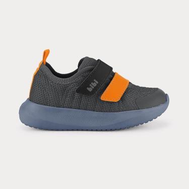 Imagem de Tênis Infantil Bibi Flash Cinza com Laranja-Masculino