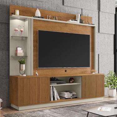Imagem de Home Painel Atlanta Sala TV 65 Polegadas C/ LED - Móveis Bechara, Natu