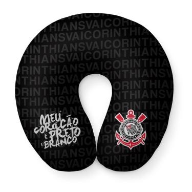 Imagem de Almofada Sude de Pescoço Corinthians Meu Coração É Preto E Branco-Unissex