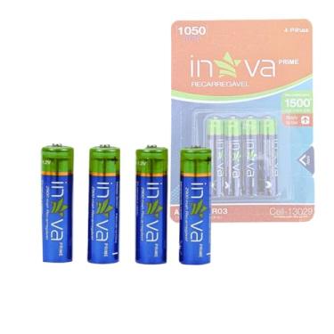 Imagem de Pilhas Recarregáveis AAA 1.2V Ni-MH 1050mAh, Kit com 4 Unidades, 1500 Ciclos