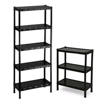 Imagem de Kit 2 Estantes 5 e 3 Prateleira Modular Expositor Estante de Livros Multiuso Organizador Prateleiro