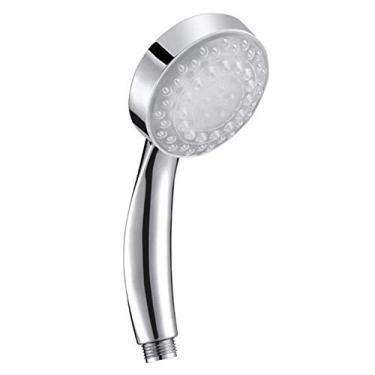 Imagem de AkosOL Chuveiro de mão de mão LED Chuveiro de Chuva 3 Mudanças de Cor Sem Bateria Chuveiro Automático Cascata Chuveiro Único Redondo Banheiro Chuveiro Sh
