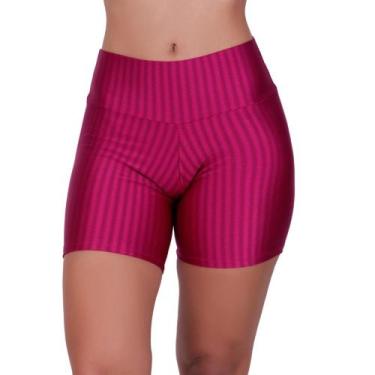 Imagem de Short Cintura Alta Academia Fitness 3D - c2 MIRELA, Pink, GG