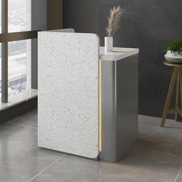 Imagem de Mesa de recepção, mesa de recepção moderna, balcão frontal, balcão de caixa de varejo, gaveta com trava para balcão de recepção, para pequenos bares, salão de beleza, loja de roupas, empresas (Cor