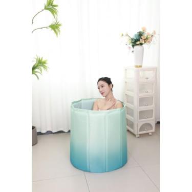 Imagem de Banheira Dobrável Portátil de Ofurô para Adultos - 70cm 254L, com Drenagem Rápida, Ideal para Relaxamento em Casa (verde)