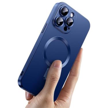 Imagem de Capinha Capa Protetora Magnética Premium Fosca Anti Impacto Proteção de Câmera Compatível com iPhone (Azul, iPhone 17 Pro Max)
