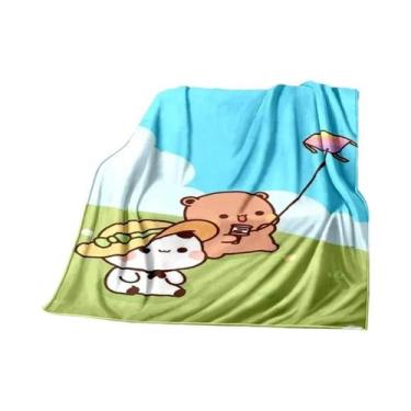 Imagem de Cobertor De Flanela Quente Para Crianças Com Estampa De Urso Em Desenh
