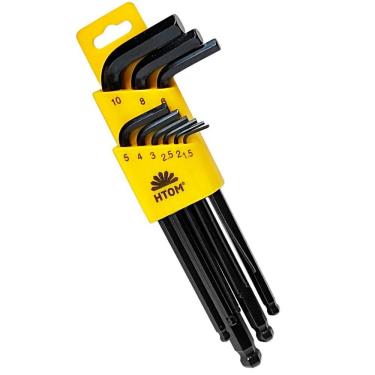 Imagem de Jogo 9 Chave Allen Hexagonal Métrico Abaulada Longa Aço Cr-V