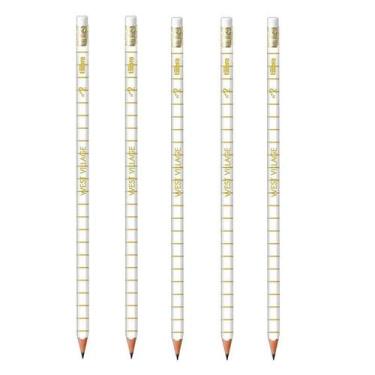 Imagem de Lápis de Escrever West Village Branco com Borracha 5 Unidades - Tilibr