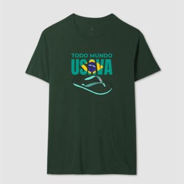 Imagem de Camisa Camiseta Unissex Todo Mundo Usaa Havaianas 100 Algodão Conforta