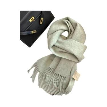 Imagem de Cachecol Feminino Longo De Lã E Caxemira Quente Para Inverno, Xale Sól