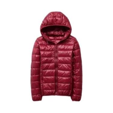 Imagem de Jaqueta Feminina De Inverno Ultraleve Fina De Pluma De Pato Branco Com