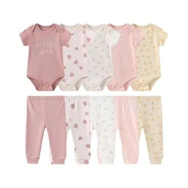 Imagem de Conjunto De Roupa De Algodão Para Bebê Recém-Nascido 10 Peças Moda Qua