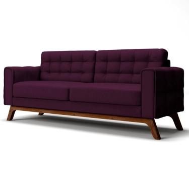 Imagem de Sofá 300cm 4 Lugares Sandero C-292 Veludo Uva - Domi