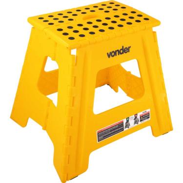 Imagem de Banqueta Plástica Dobrável 360 mm Amarela Vonder