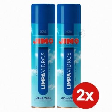 Imagem de Kit 2 Limpa Vidros Jimo Aerossol 400ml Limpeza Profissional Multiuso A