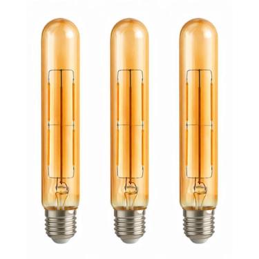 Imagem de 3 Lâmpada Filamento Led Retrô Tubular T32 Âmbar 4W Bivolt - Avant