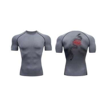 Imagem de Camisetas De Compressão Masculinas De Secagem Rápida Com Estampa Flora