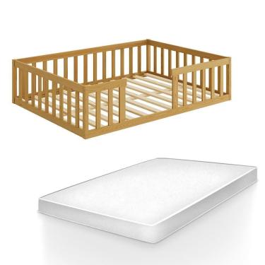 Imagem de Cama Montessoriana Madeira Maciça Com Colchão Casal