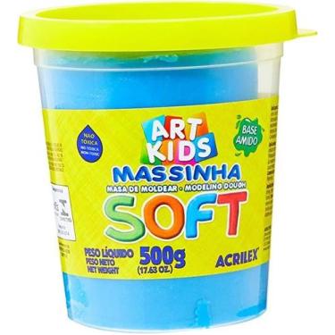 Imagem de Massinha De Modelar 500gr Acrilex Soft Azul -109 Massinha De Modelar 5