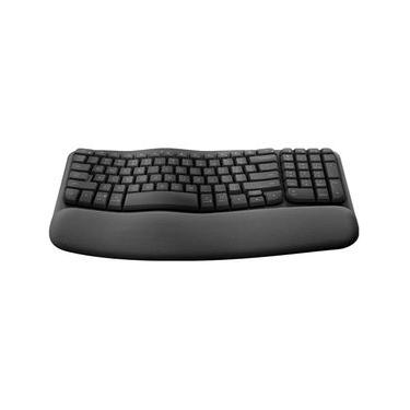 Imagem de Teclado Ergonômico sem Fio Logitech Wave Keys Ergônomico, Bluetooth, Compatível Windows e Mac, Layout US Grafite