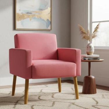 Imagem de Poltrona Hope Decorativa Confortável Para Sala Quarto Recepção Tecido 