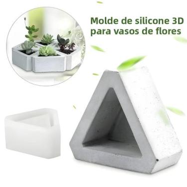Imagem de Molde De Silicone Para Vaso De Cacto E Suculentas, Triangular, DIY, Pa