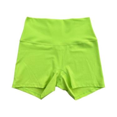 Imagem de Shorts de Yoga Fitness Cintura Alta - Cor Sólida - Leggings para Trein